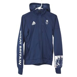 Adidas Great Britain Hoodie Rio Olympic Games‎ Sz SM Navy Blue Full Zip